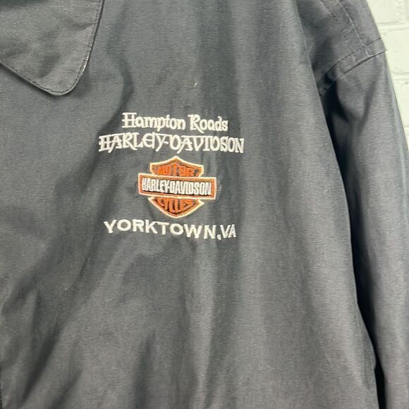 Harley-Davidson Hampton Roads Yorktown VA suede-like zip-up coat Large - Picture 2 of 8